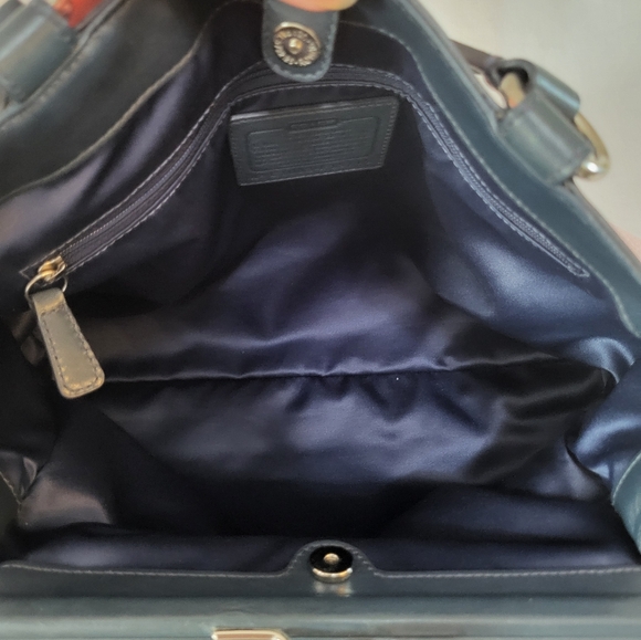 Coach Laura Spectator Violet/Navy/Plum Pebbled Leather purse - Picture 9 of 12